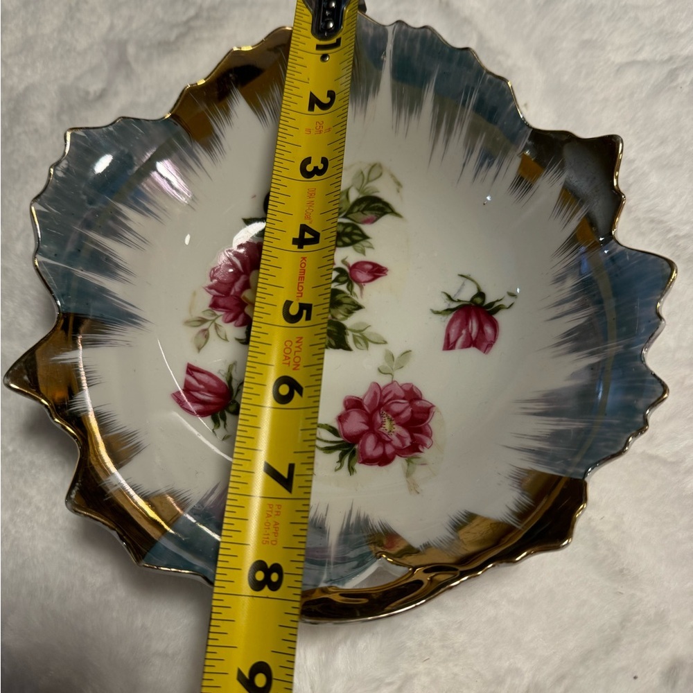 Trimont Ware Floral Gold Trim Hand Painted Bowl Trinket Coffee Table DishVintage - Picture 4 of 10
